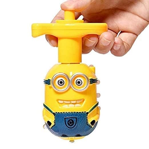 Flashing Plastic Magic Lattoo Top Toy // Toy with LED Lights Music Attractive Toy // Non-Toxic and Safe Spinning Top // Spinning Top Toy for Baby and Toddlers (Pack of 1) (Minion) (4) (1)