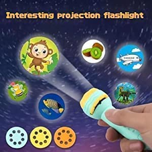 Storio 3 Slide Projector Flashlight Torch with 24 Patterns, Including ABCD Alphabets, Animals, Fruits Slides - Enhances Learning and Play, Perfect Night Light Gift for 7-Year-Old Boys and Girls