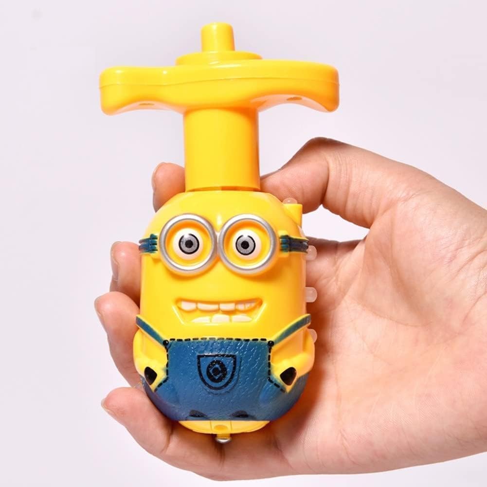 Flashing Plastic Magic Lattoo Top Toy // Toy with LED Lights Music Attractive Toy // Non-Toxic and Safe Spinning Top // Spinning Top Toy for Baby and Toddlers (Pack of 1) (Minion) (4) (1)