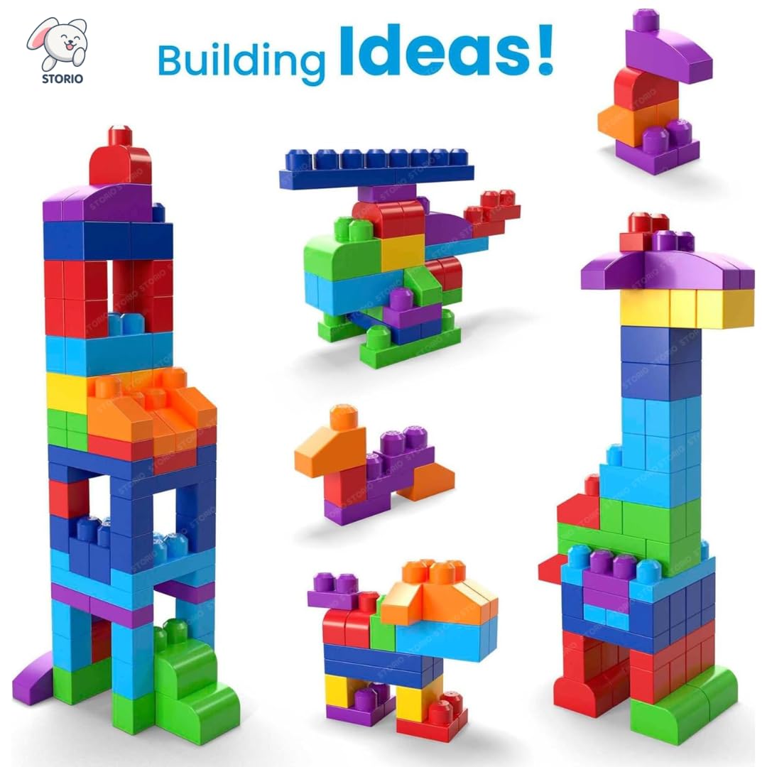 Storio 82 Pcs Big Building Blocks Set for Kids | Mega Size Construction Toy for Boys & Girls | Educational Interlocking Blocks for Toddlers | Creative Gift for Children 2-6 Years