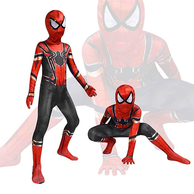 GUSTAVE® Spiderman Costume Set for Kids, 3D Prints Spider Man Bodysuit, Super Hero Cosplay for 3-12 Years Boys Girls, Party Halloween Christmas Gifts