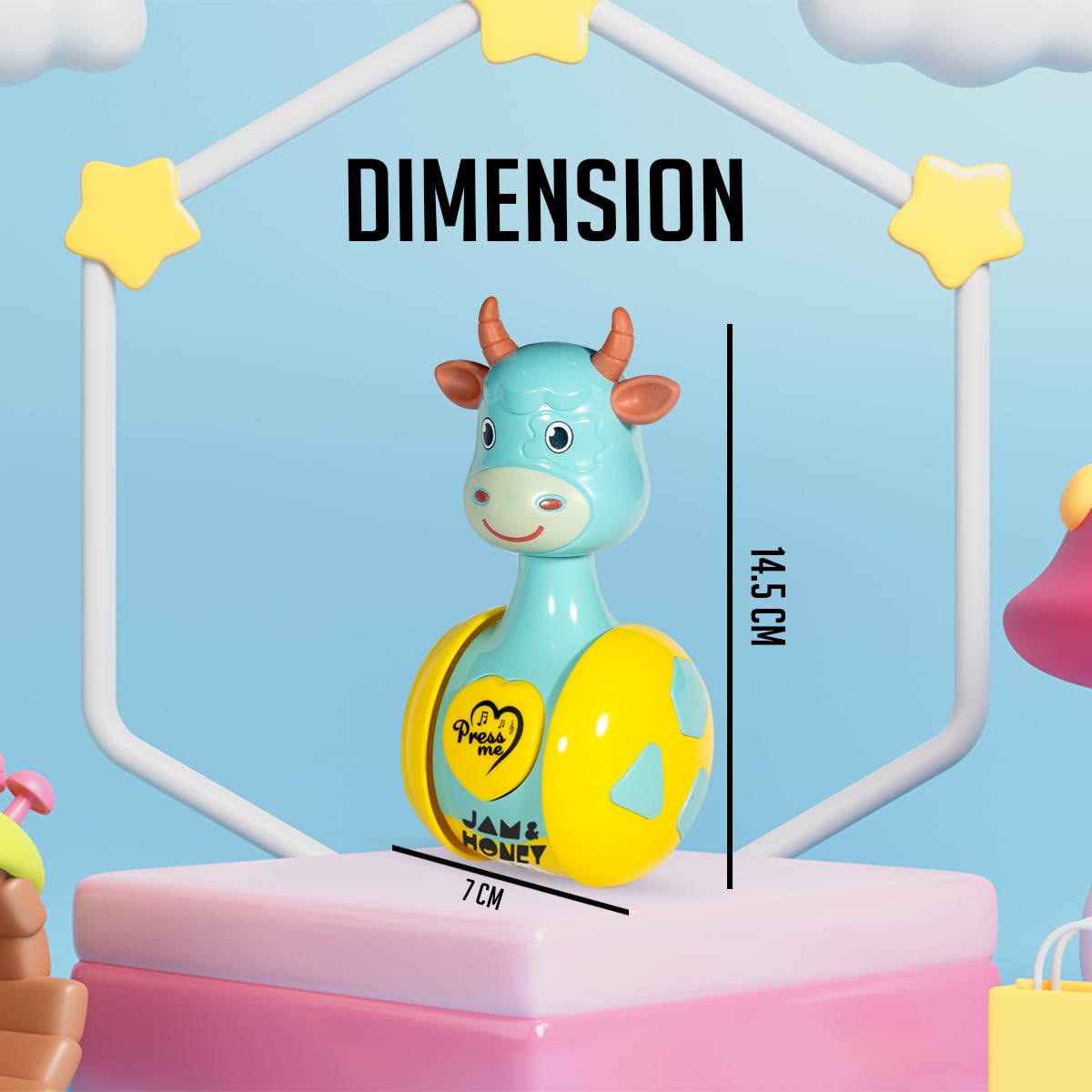 Amazon Brand - Jam & Honey Baby Rattle Tumbler Set of 2 I Best Learning Toy Pushing Or Holding Toys | Baby Development Toys