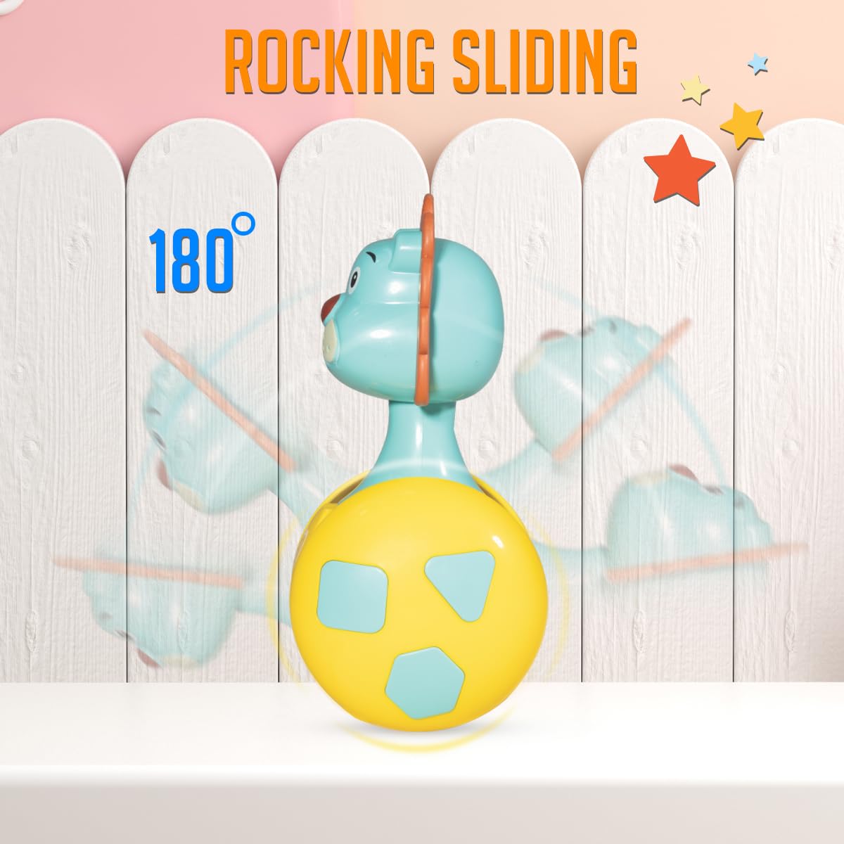 Amazon Brand - Jam & Honey Baby Rattle Tumbler Set of 2 I Best Learning Toy Pushing Or Holding Toys | Baby Development Toys