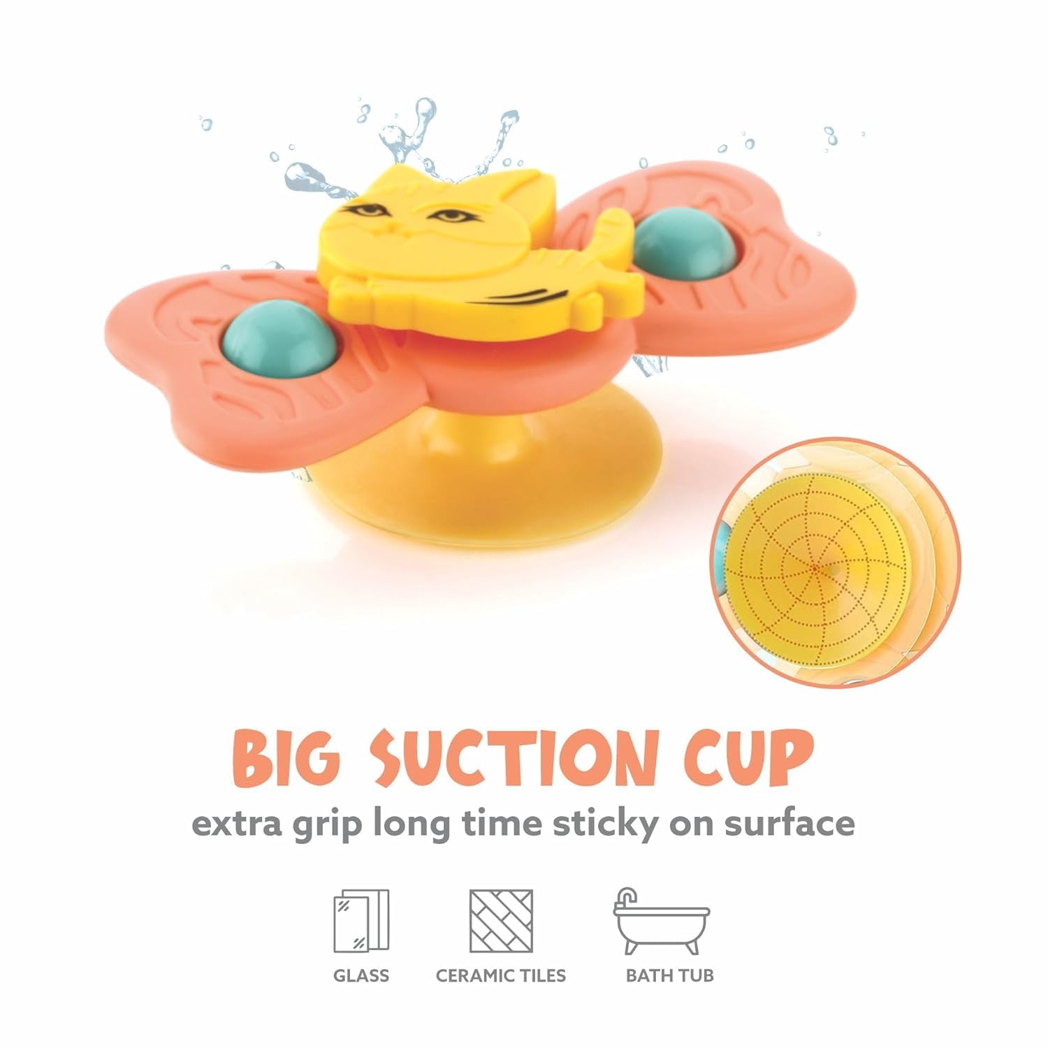 Royals hub 3PCS Suction Cup Spinner Toys for 6 12 18 Months Old Boy Girl Spinning Tops Bath for Kids Sensory Toys Birthday Gift Table/Window/ (Return Gift for Kids)