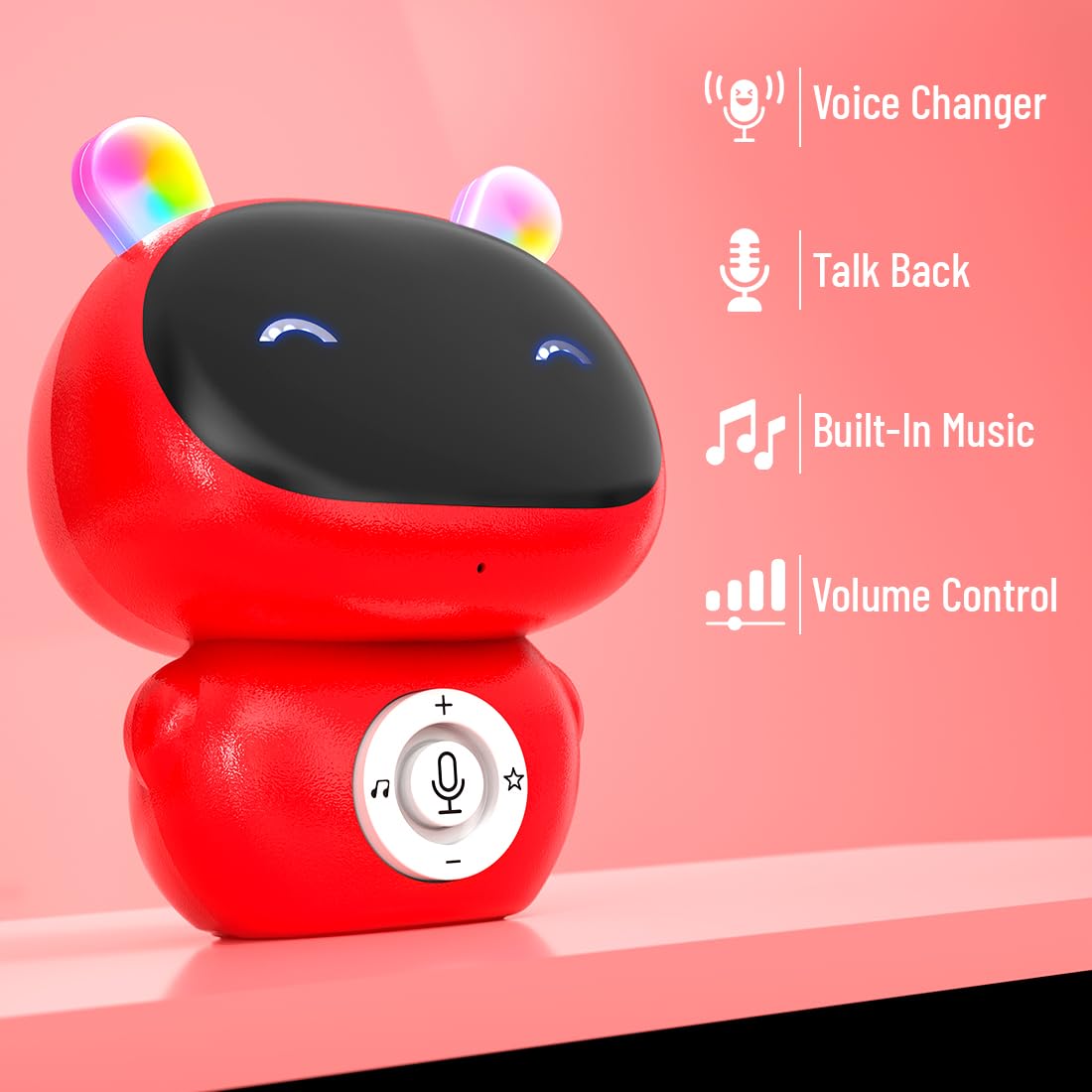 Mirana Mr. Robot | Smart Interactive Talkback Toy for Kids | USB Rechargeable Type-C | in-Built Music | Best Gift for Boys & Girls 2 3 4 5 6 7 8+ Years (Red)
