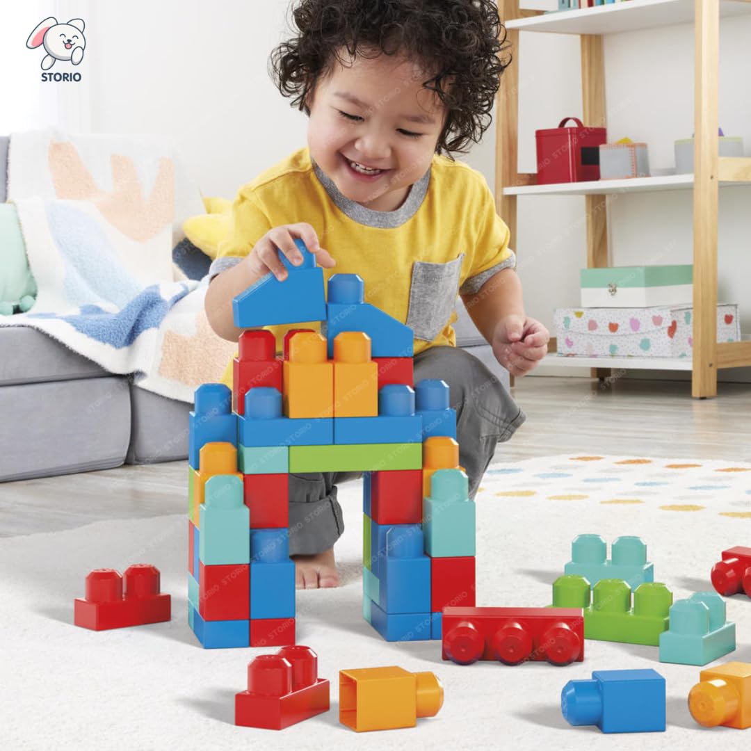 Storio 82 Pcs Big Building Blocks Set for Kids | Mega Size Construction Toy for Boys & Girls | Educational Interlocking Blocks for Toddlers | Creative Gift for Children 2-6 Years