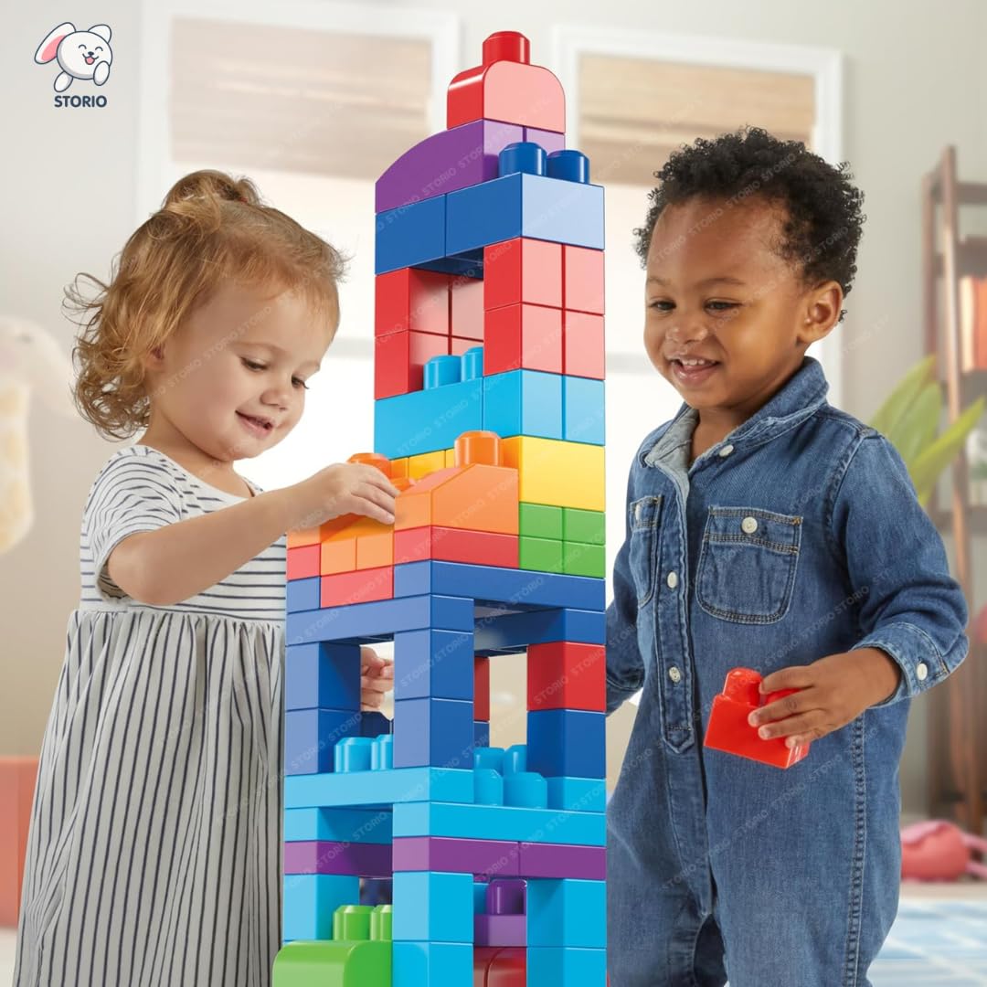 Storio 82 Pcs Big Building Blocks Set for Kids | Mega Size Construction Toy for Boys & Girls | Educational Interlocking Blocks for Toddlers | Creative Gift for Children 2-6 Years