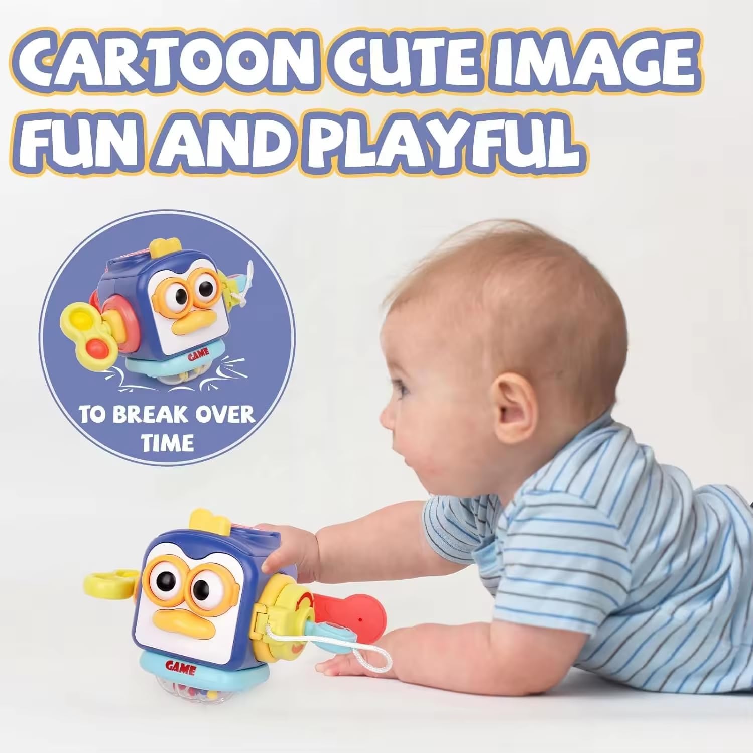 BLiSS HUES Busy Cube for Kids Montessori Toy Sensory Busy Board Travel Toy for Toddlers (Multicolored)