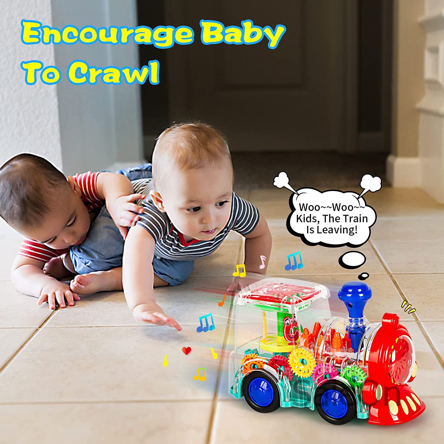 SaleOn Big Size Electric Gear Train Toys with Cool Light & Sound Effect Automatic 360 Degree Rotating Transparent Gear Train Engine Gear Mechanical Concept Educational Toys for Kids Mix Colors