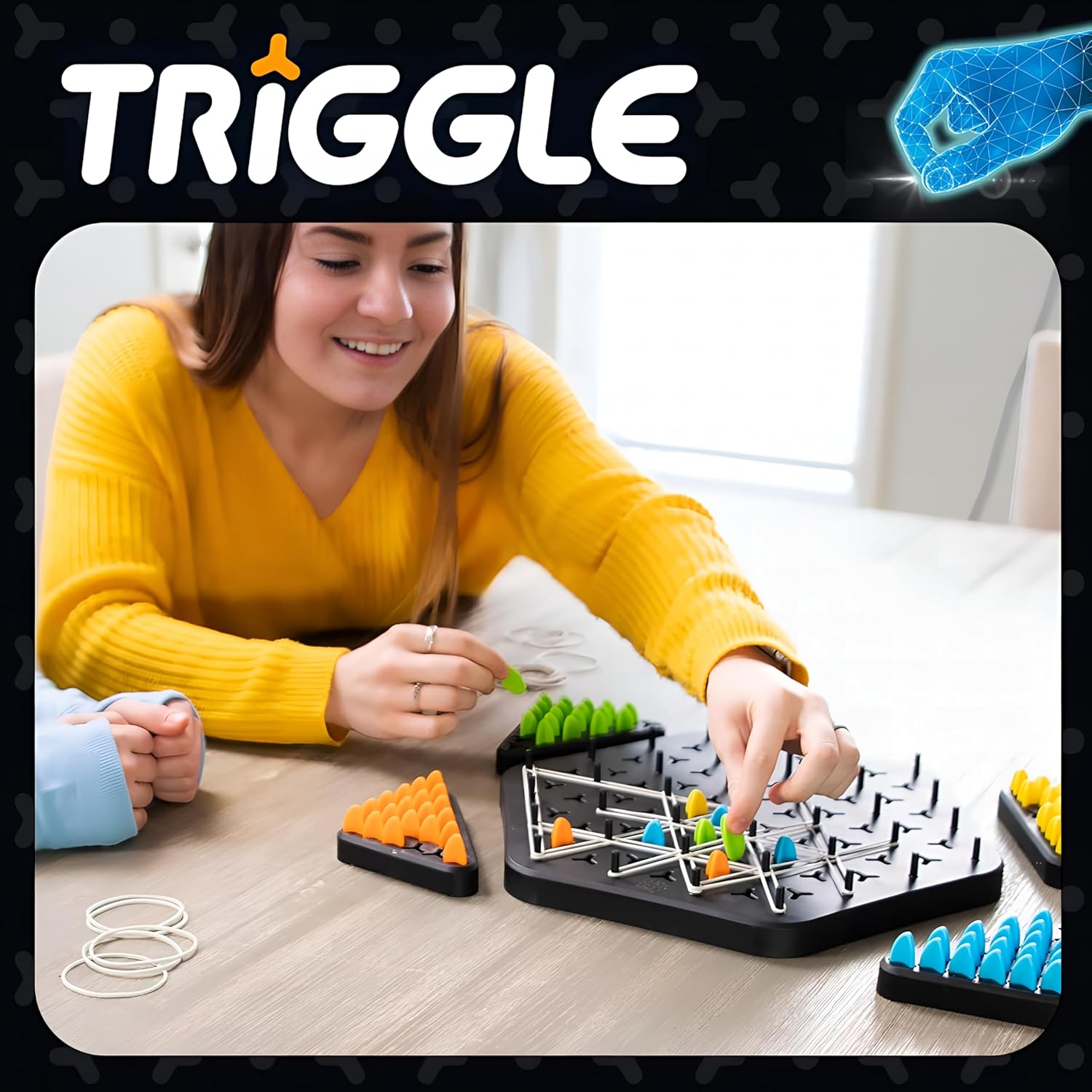 ROSTON Triggle Game: Triangle Building Board Game, 2-4 Players, Ages 3+