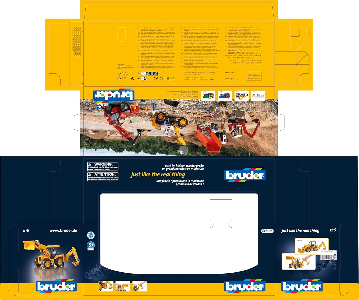 Bruder 2428 JCB 4CX Backhoe Loader Yellow/ Black