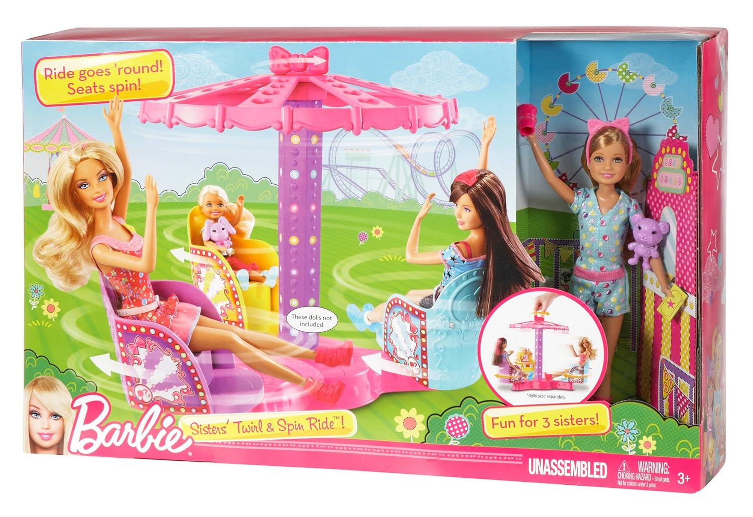 Barbie Sisters Twirl and Spin Ride Playset